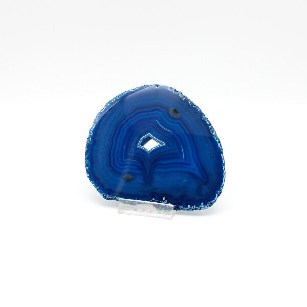 Blue Dyed Agate Slice, Extra Quality, Size 3 – Unique Piece