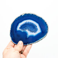 Achatscheibe blau gefärbt, Größe 5