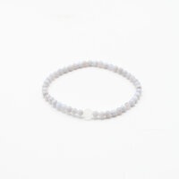 Armband Chalcedon Kugeln 4 mm und Bergkristall Kugel 6 mm