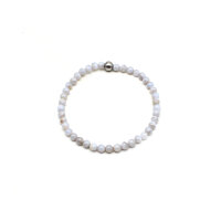 Armband Chalcedon Kugeln 4 mm und Edelstahll Kugel 6 mm