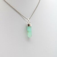 Anhänger Chrysopras Spitze, Silber gefasst