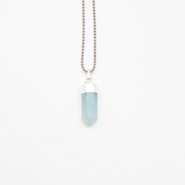 Anhänger Onyx blau, Silber gefasst