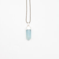 Anhänger Onyx blau, Silber gefasst