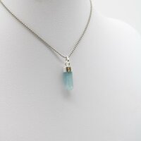 Anhänger Onyx blau, Silber gefasst