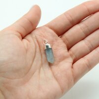 Anhänger Onyx blau, Silber gefasst