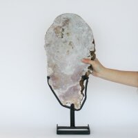 Scheibe pink Amethyst auf Metallständer, 5,79 KG