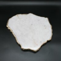 Platte Bergkristall poliert, Rand gavanisiert, 3,8 KG