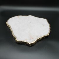 Platte Bergkristall poliert, Rand gavanisiert, 3,8 KG