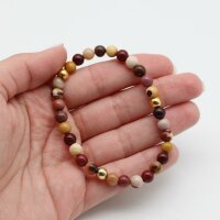 Armband Mookait Kugeln 6 mm mit goldfarbenen Kugeln