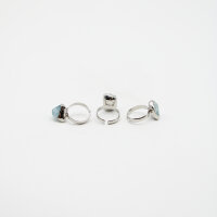 Ring Aquamarin Natur, versilbert