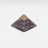 Pyramide Amethyst Orgonit mit Gravur Blume des Lebens
