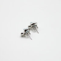 Ohrstecker Aquamarin Natur und Perle, versilbert