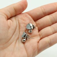 Ohrstecker Aquamarin Natur und Perle, versilbert