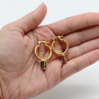 Ohrhänger Creolen mit Amethyst, vergoldet