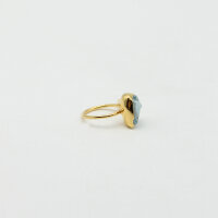 Ring Aquamarin Natur, vergoldet