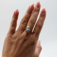 Ring Aquamarin Natur, vergoldet