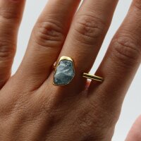 Ring Aquamarin Natur, vergoldet