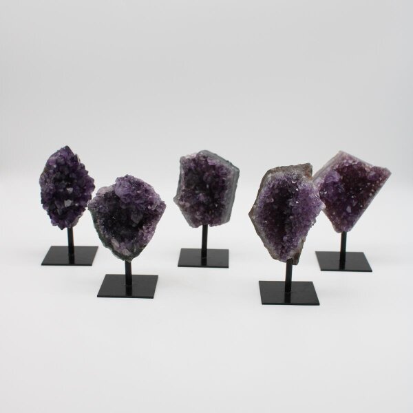 Amethyst Druse auf Metallständer, Qualität extra, verschiedene Größen
