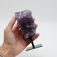 Amethyst Druse auf Metallständer, Qualität extra, Größe 9