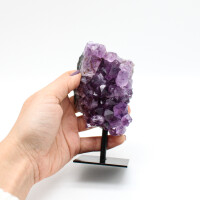 Amethyst Druse auf Metallständer, Qualität extra, Größe 10