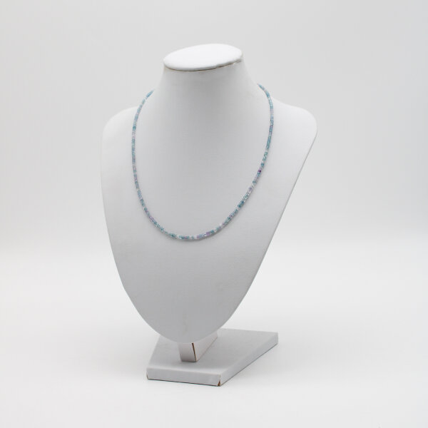 Kette Fluorit mix Würfel 2mm x 2 mm, facettiert