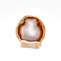 Holzständer mit Achatscheibe und integriertem...