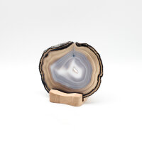 Holzständer mit Achatscheibe und integriertem...