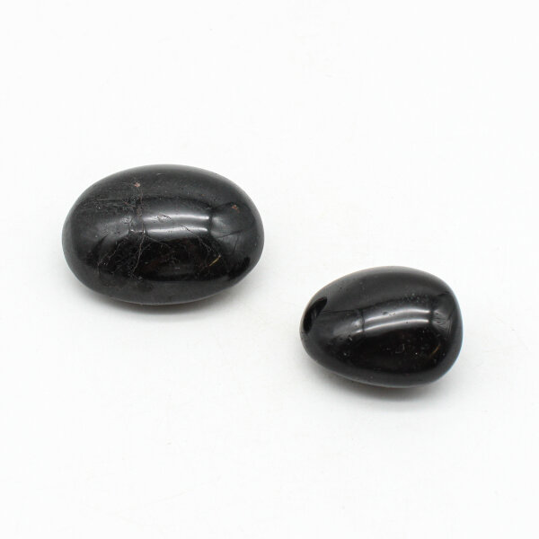 Seifensteine Turmalin schwarz, 2er Set, verschiedene Größen