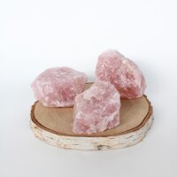 3er-Set Rosenquarz Rohsteine – naturbelassene...