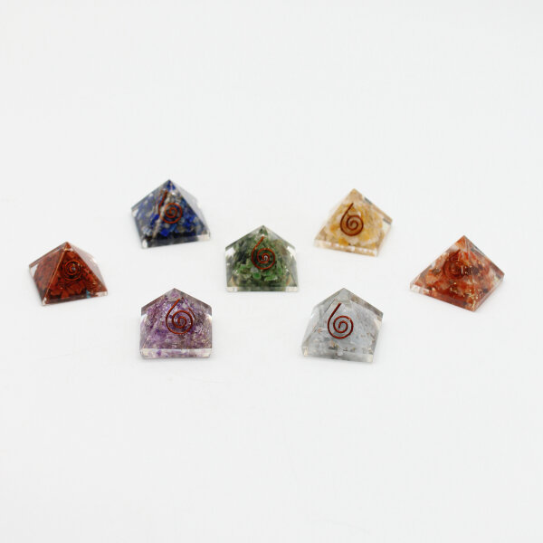 Pyramiden Chakra Orgonit, 7 Stück