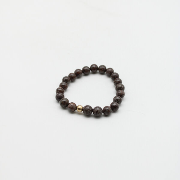 Armband Herbst Jaspis Kugeln 8 mm und goldfarbener Kugel