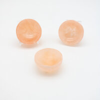 Schale Selenit orange, rund, Durchm. ca. 6 - 6,5 cm
