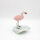 Flamingo aus Rosenquarz, Base Calcit