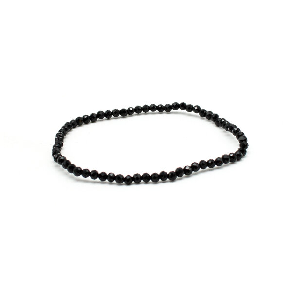 Armband Turmalin schwarz 3 mm facettiert