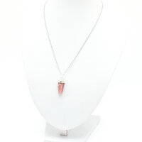 Anhänger Turmalin rot Natur Silber gefasst