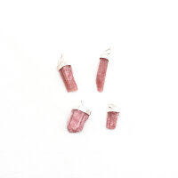 Anhänger Turmalin rot Natur Silber gefasst