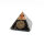 Pyramide Turmalin schwarz Orgonit 7 x 7 cm mit Gravur Blume des Lebens