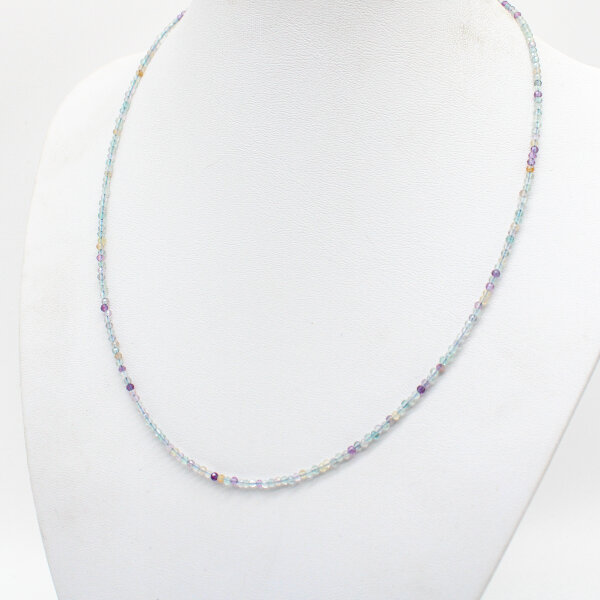 Kette Fluorit mix 2 mm, facettiert