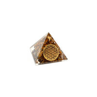 Pyramide Tigerauge Orgonit 4 x 4 cm mit Gravur Blume des...