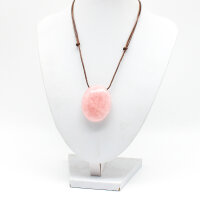 Anhänger Rosenquarz oval mit Band