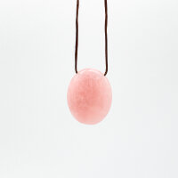 Anhänger Rosenquarz oval mit Band