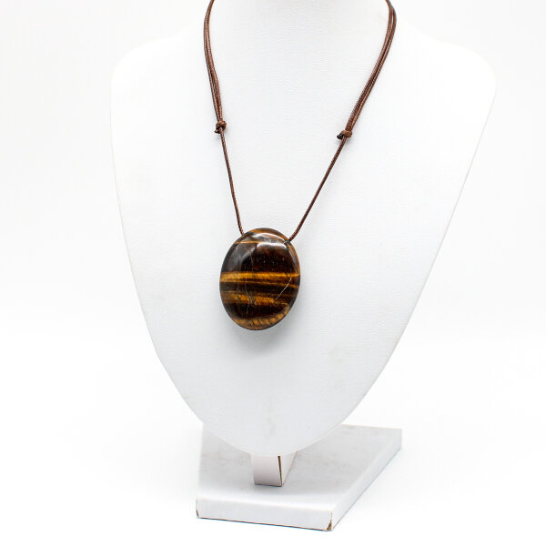 Anhänger Tigerauge oval mit Band