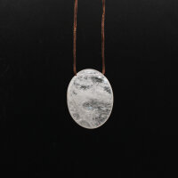 Anhänger Bergkristall oval mit Band