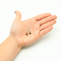 Ohrhänger Tigerauge oval, 925er Silber gefasst