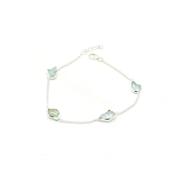 Armband Silber 925er mit Aquamarin roh