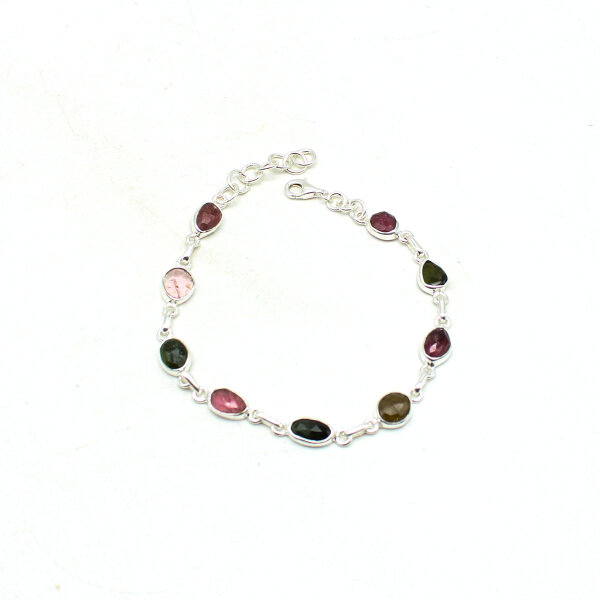 Armband Silber 925er mit Turmalin mix facettiert