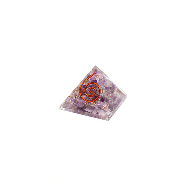 Pyramide Amethyst Orgonit 3 x 3 cm mit Kupferspirale