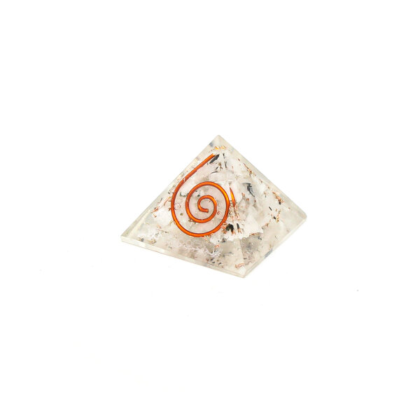 Pyramide Mondstein Orgonit 3 x 3 cm miit Kupferspirale