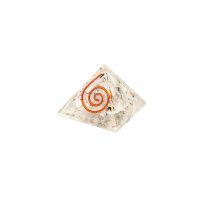 Pyramide Mondstein Orgonit 3 x 3 cm miit Kupferspirale