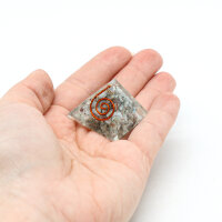 Pyramide Larimar Orgonit 3 x 3 cm mit Kupferspirale